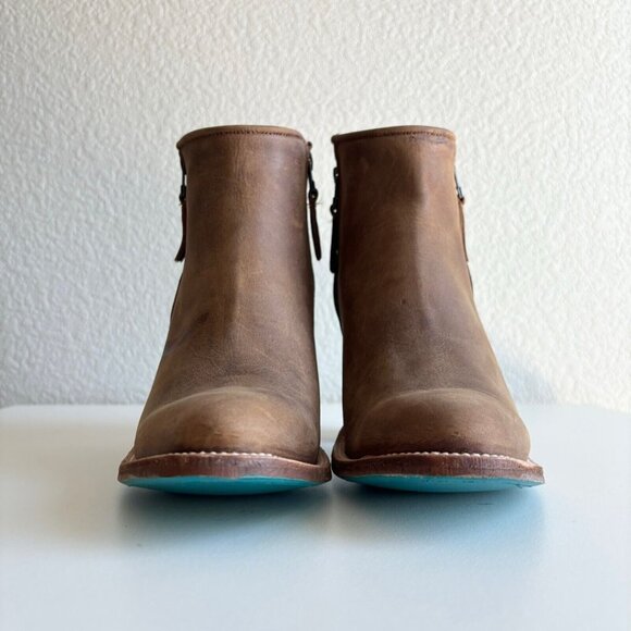 Lane CHARLIE Brown Short Cowboy Boots Womens 9 Western Wear Leather Ankle Bootie - Picture 6 of 9